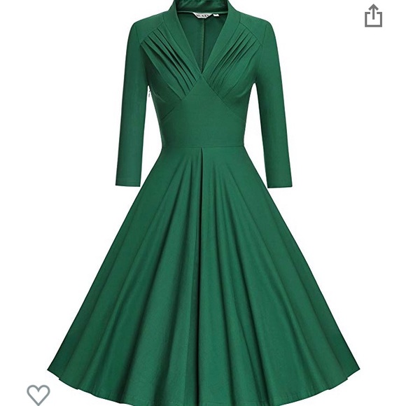 Dresses & Skirts - V Neck Elegant Vintage 3/4 sleeve Bridesmaid Swing